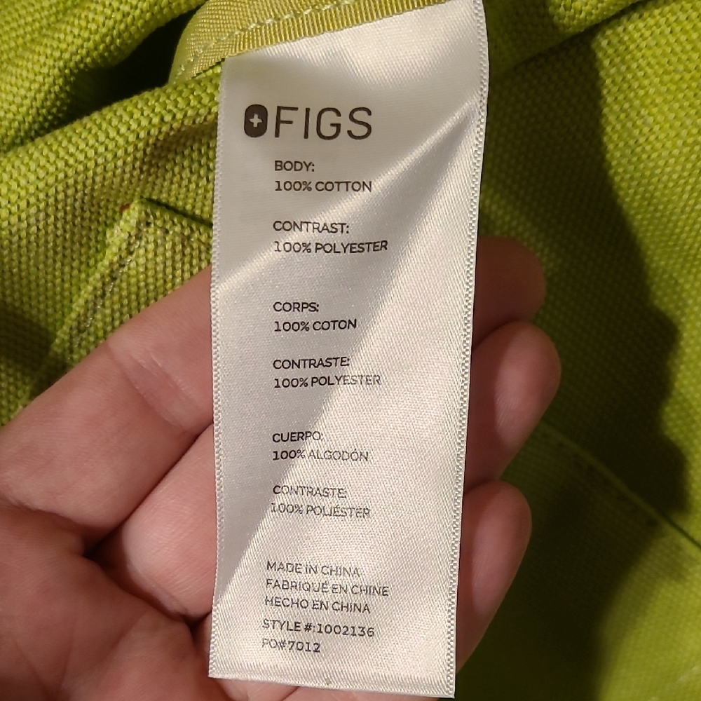 Figs Limited Edition Matcha A Very Large Needle Canvas Tote with Pink Lettering - Picture 12 of 14